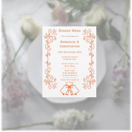 Coral Bells Scrollwork Ontwerp Wedding Menu