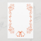 Coral Bells Scrollwork Ontwerp Wedding Menu (Achterkant)