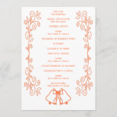 Coral Bells Scrollwork Ontwerp Wedding Programmakaart (Achterkant)