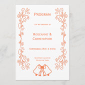 Coral Bells Scrollwork Ontwerp Wedding Programmakaart (Voorkant)