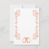 Coral Bells Scrollwork Ontwerp Wedding RSVP Kaartje (Achterkant)