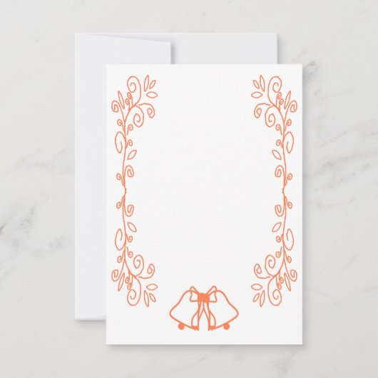 Coral Bells Scrollwork Ontwerp Wedding RSVP Kaartje (Achterkant)