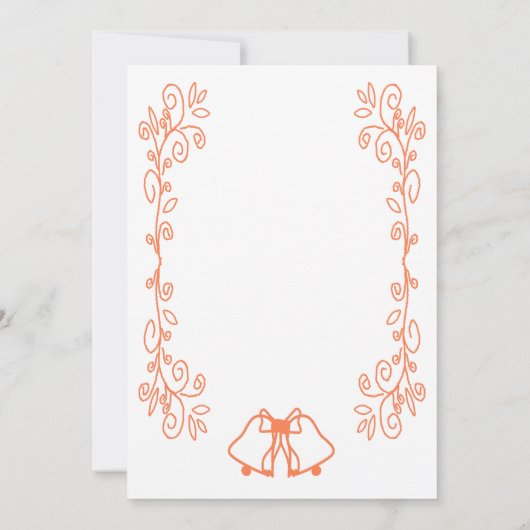 Coral Bells Scrollwork Ontwerp Wedding Save The Date (Achterkant)