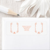 Coral Bells Scrollwork Wedding Retouradres Etiket (Insitu)