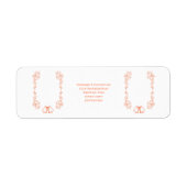 Coral Bells Scrollwork Wedding Retouradres Etiket (Voorkant)