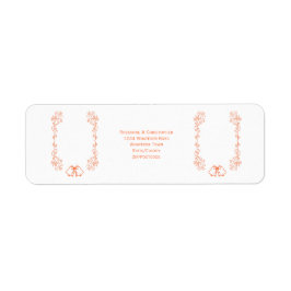 Coral Bells Scrollwork Wedding Retouradres Etiket