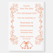 Coral Bells Scrollwork Wedding Sla de datum op Magneet (Voorkant)