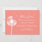 Coral Best Wishes Afstuderen Invitation Kaart (Voorkant)