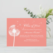 Coral Best Wishes Afstuderen Invitation Kaart (Staand voorkant)