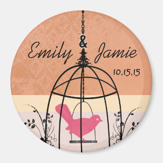 Coral Bird Cage Wedding Magnets of Customize Magneet