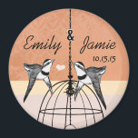 Coral Bird Cage Wedding Magnets of Customize Magneet<br><div class="desc">Meer vogelkooien</div>
