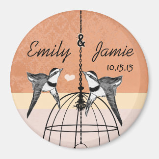 Coral Bird Cage Wedding Magnets of Customize Magneet