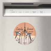 Coral Bird Cage Wedding Magnets of Customize Magneet (Insitu (Vaatwasser))