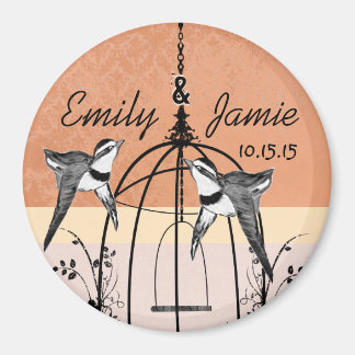 Coral Bird Cage Wedding Magnets of Customize Magneet