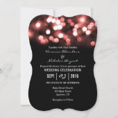 Coral Black Bokeh Glitter Lights Wedding Invites Kaart (Voorkant)