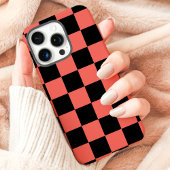 Coral Black Checkerboard Case-Mate iPhone Case
