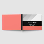 Coral Black Grey Modern Weddenschap Gastenboek (Volledig)