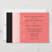 Coral Black Modern Magnetic Wedding Invitation Magnetische Uitnodiging (Voorkant)