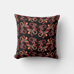 Coral/Black Printen Designer Pillow Kussen