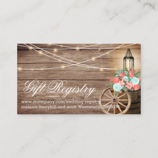 Coral & Blauwgroen Rsvp en Registry 2 - Weddenscha Informatiekaartje (Achterkant)