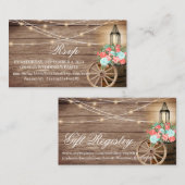 Coral & Blauwgroen Rsvp en Registry 2 - Weddenscha Informatiekaartje (Voorkant / Achterkant)