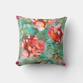 Coral Bloem Koraalblauw - Boho Vintage Kussen