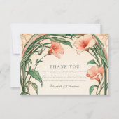 Coral Bloom bruiloft Bedankkaart (Voorkant)