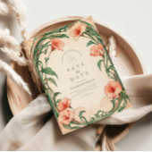 Coral Bloom bruiloft Save The Date