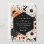 Coral Bloom Opulent Wedding Kaart (Voorkant)