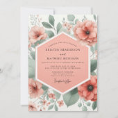 Coral Bloom Whimsical Wedding Kaart (Voorkant)