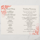 Coral Blooming Elegance Wedding Programs (Achterkant)
