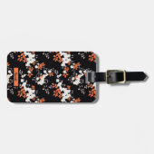 Coral Blossom Elegance Gepersonaliseerde Bloemen B Bagagelabel (Voorkant horizontaal)