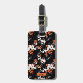 Coral Blossom Elegance Gepersonaliseerde Bloemen B Bagagelabel (Voorkant verticaal)