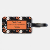 Coral Blossom Elegance Gepersonaliseerde Bloemen B Bagagelabel (Achterkant horizontaal)