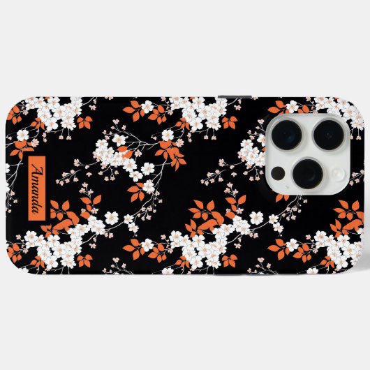 Coral Blossom Elegance Gepersonaliseerde Telefoonh Case-Mate iPhone Case (Achterkant (horizontaal))