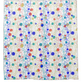 Coral Blue Aqua Lime Green Circles Stippen Douchegordijn (Voorkant)