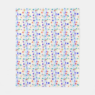 Coral Blue Aqua Lime Green Circles Stippen Fleece Deken