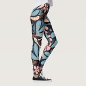 Coral Blue Bloemen Donkere Print Leggings (Rechts)