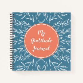 Coral & Blue Custom Gratitude Journal Notitieboek