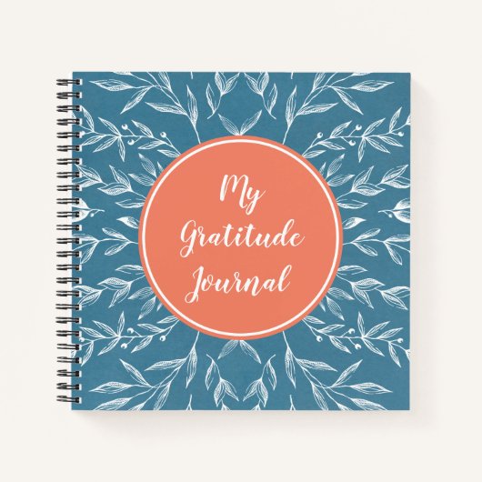 Coral & Blue Custom Gratitude Journal Notitieboek (Voorkant)