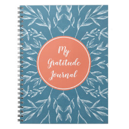 Coral & Blue Custom Gratitude Journal Notitieboek