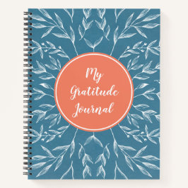 Coral & Blue Custom Gratitude Journal Notitieboek