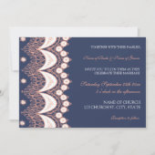 Coral Blue Lace Pattern Weddenschap Kaarten (Voorkant)