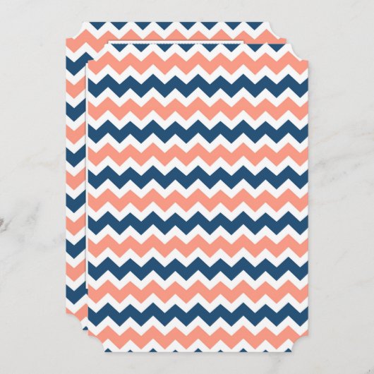 Coral Blue Nautical Custom Christening Uitnodiging (Voorkant / Achterkant)