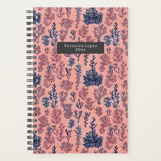 Coral Blue Pattern Planner (Voorkant)