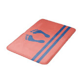 Coral Blue Stripes en Feet Modern Graphic Badmat (Gekanteld)