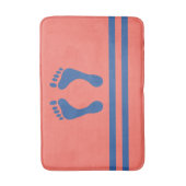 Coral Blue Stripes en Feet Modern Graphic Badmat (Voorkant Verticaal)