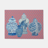 Coral BlueWhite Ginger Jars Deurmat (Voorkant)