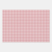 Coral Blush Gingham Check Patroon Inpakpapier Vel (Voorkant 2)