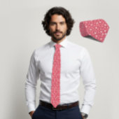 Coral Blush Hexagon & Charcoal Triangle Tie Stropdas